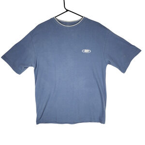 Maui Sons Mens TShirt L Short Sleeve Light Blue White Trim Knit 42 x 28 Surfer